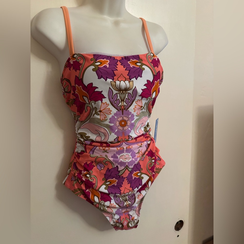 CUPSHE One Piece Bathing Suit Square Neck Tummy Control w/Adjustable Straps Sz S
